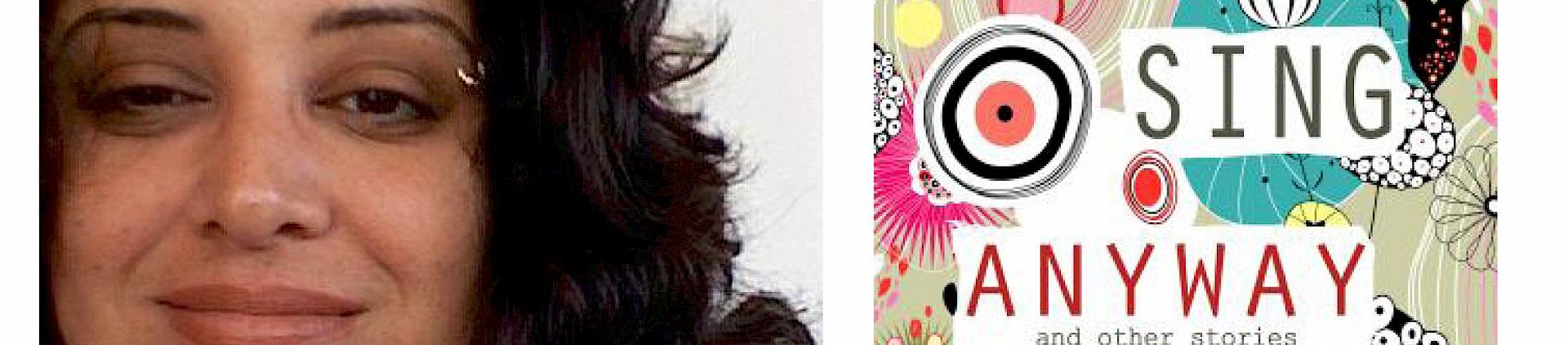 Book cover of Come Let Us Sing Anyway by Leone Ross next to photo of the author