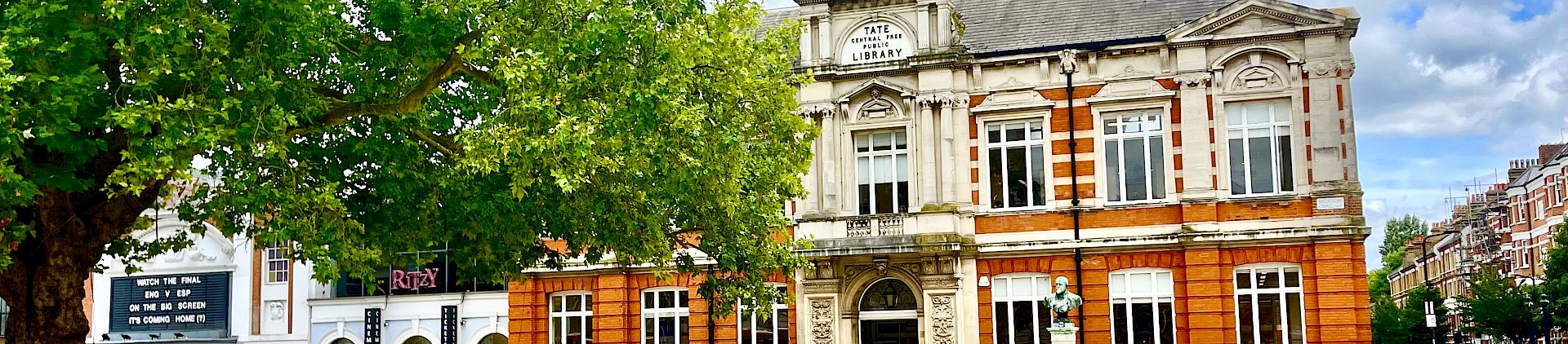 Brixton Library, Brixton Oval on Windrush Square in July 2024.